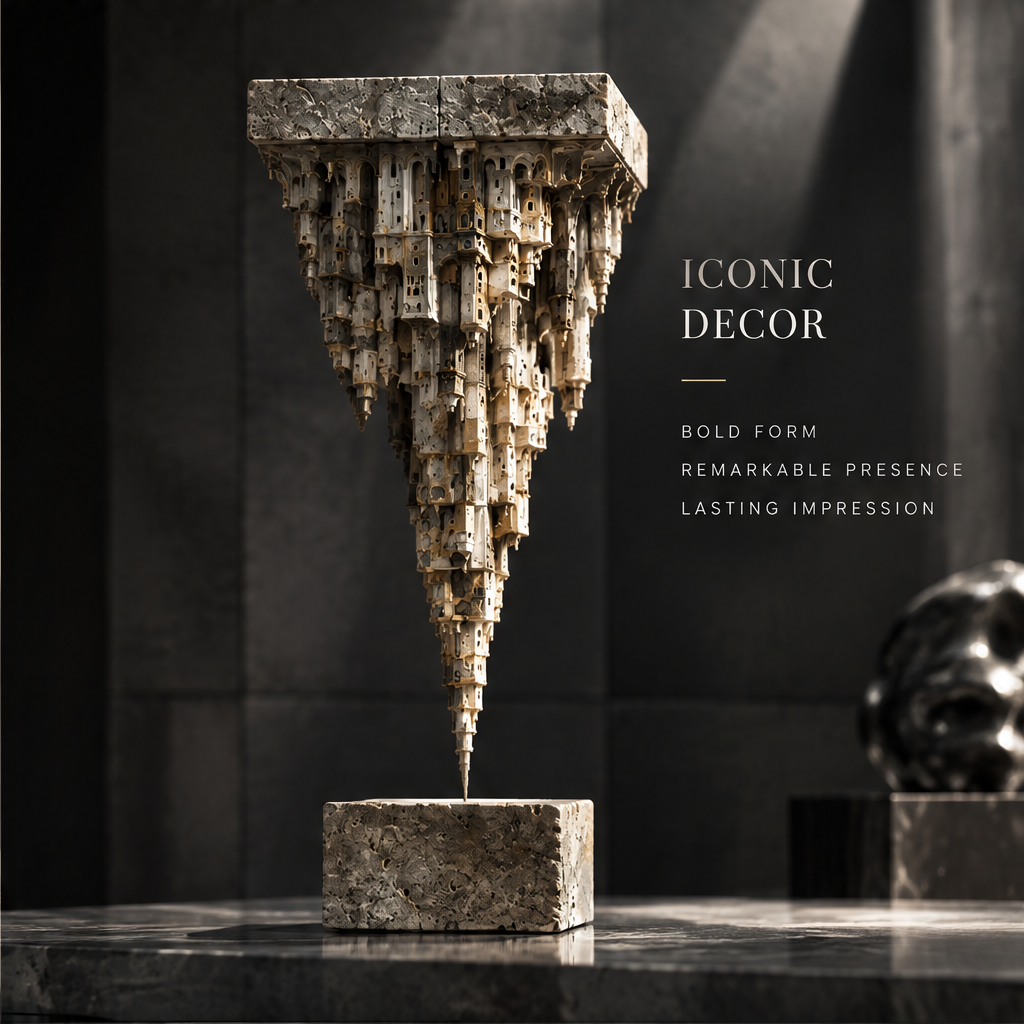 Inverted Architectural Spire Sculpture - Modern Art Decor