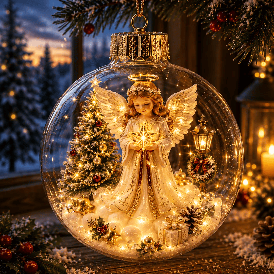 🎄 Omezená nabídka - 50% SLEVA - ✨ Svítící vánoční ozdoba s příběhem – Svítící mini sváteční scéna 🎁