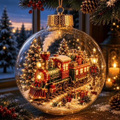 🎄 Omezená nabídka - 50% SLEVA - ✨ Svítící vánoční ozdoba s příběhem – Svítící mini sváteční scéna 🎁