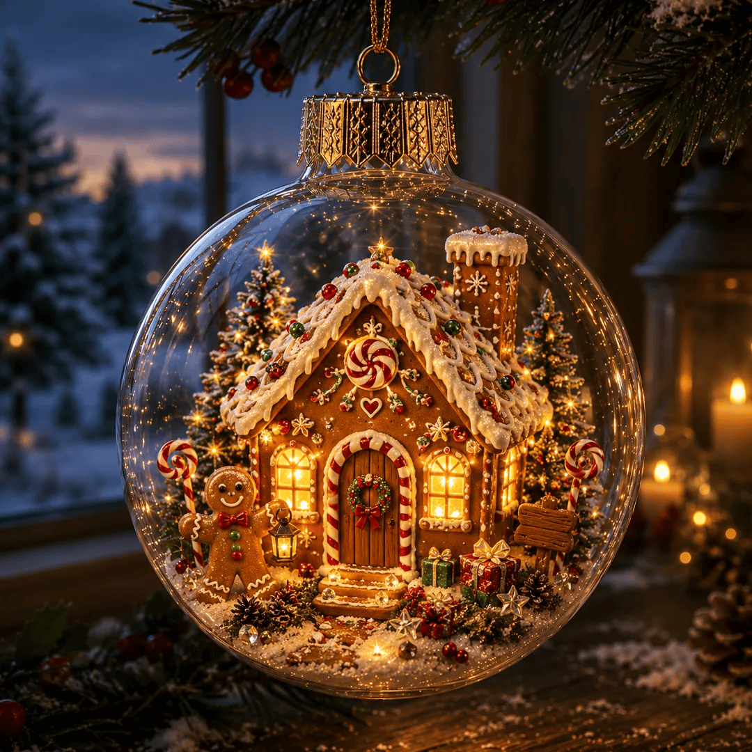 🎄 Omezená nabídka - 50% SLEVA - ✨ Svítící vánoční ozdoba s příběhem – Svítící mini sváteční scéna 🎁