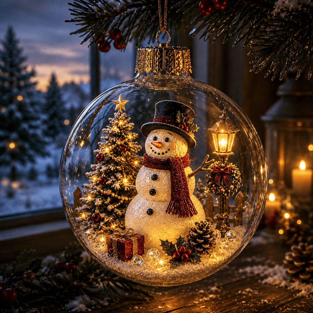 🎄 Omezená nabídka - 50% SLEVA - ✨ Svítící vánoční ozdoba s příběhem – Svítící mini sváteční scéna 🎁