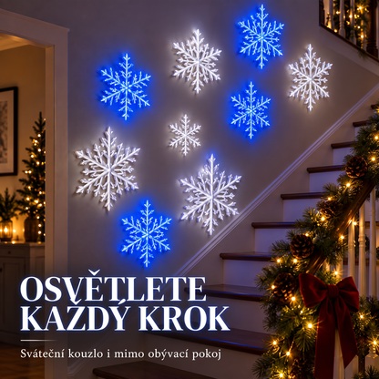 ❄️ Nástěnná LED světla – Sněhové vločky | Kouzelná vánoční dekorace domova