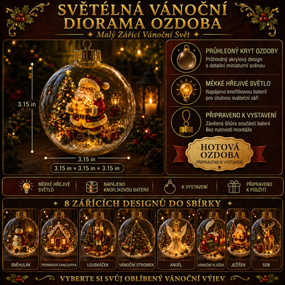 🎄 Omezená nabídka - 50% SLEVA - ✨ Svítící vánoční ozdoba s příběhem – Svítící mini sváteční scéna 🎁