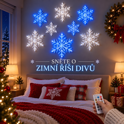 ❄️ Nástěnná LED světla – Sněhové vločky | Kouzelná vánoční dekorace domova