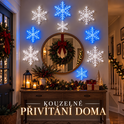 ❄️ Nástěnná LED světla – Sněhové vločky | Kouzelná vánoční dekorace domova
