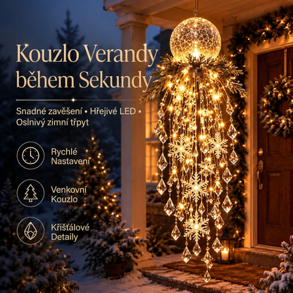 🎁 Poslední den -50% sleva ✨ Vánoční osvětlení Crystal Falls — Závěsné vločky a křišťálové LED dekorace na verandu ❄️
