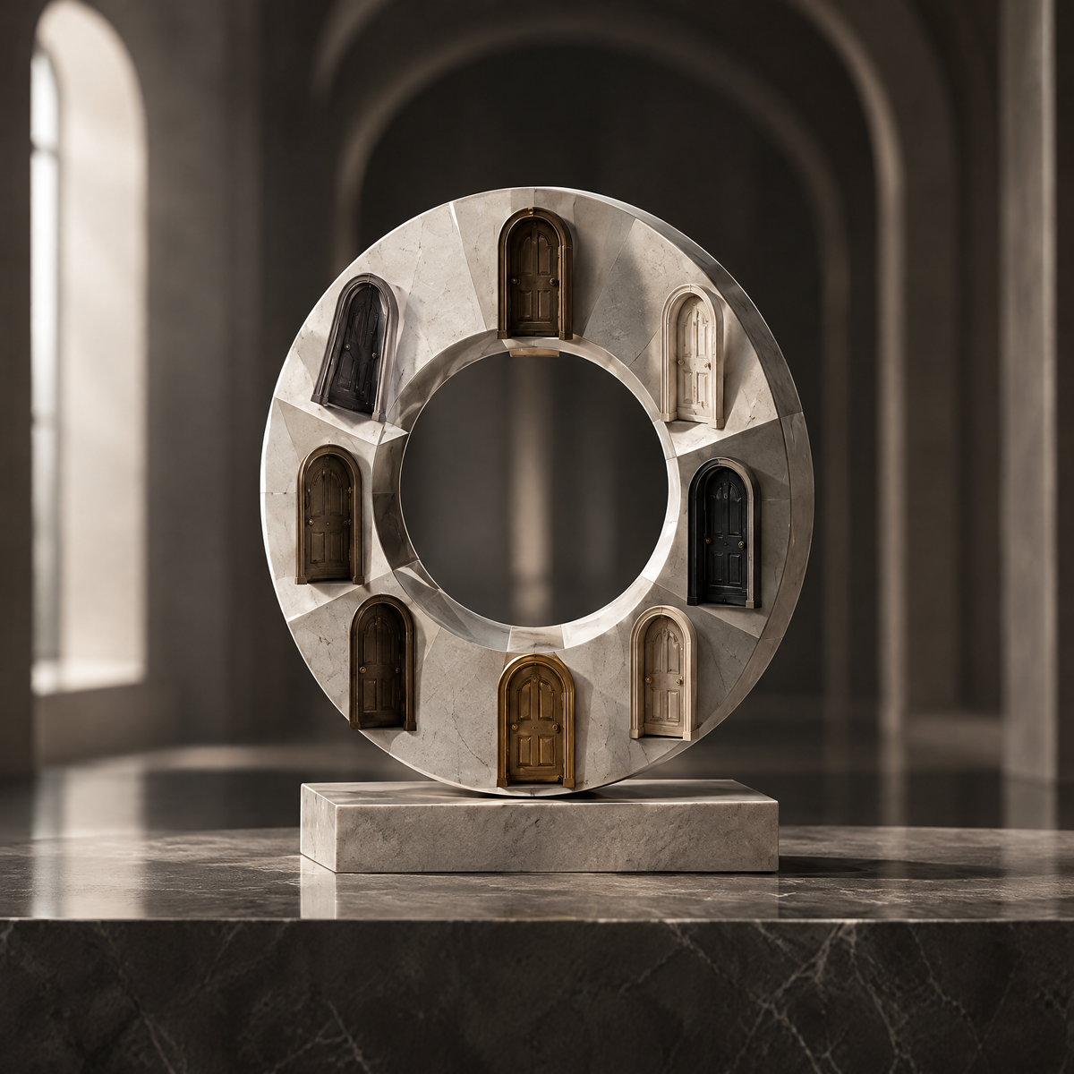 Ring of Doors Marble Sculpture