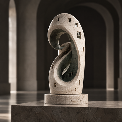 Twisted Ribbon Two-Tone Stone Sculpture