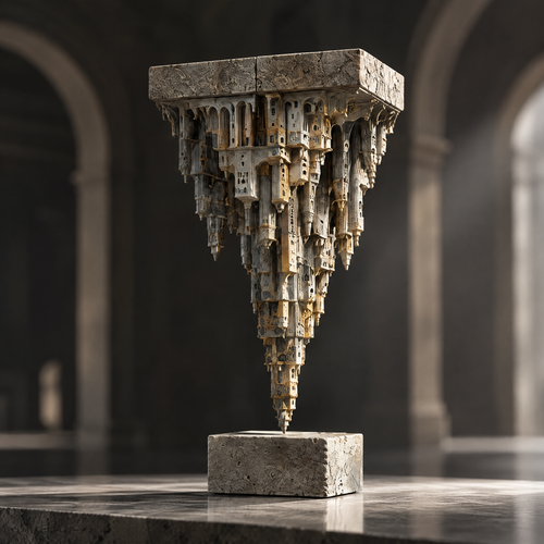 Inverted Architectural Spire Sculpture - Modern Art Decor