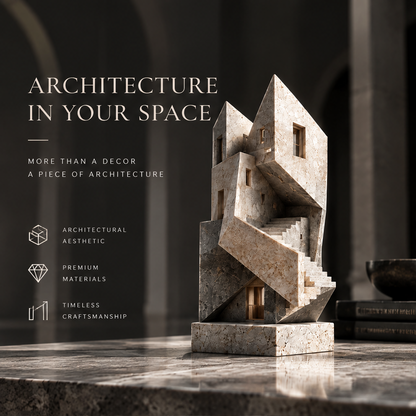 House-Form Staircase Stone Sculpture
