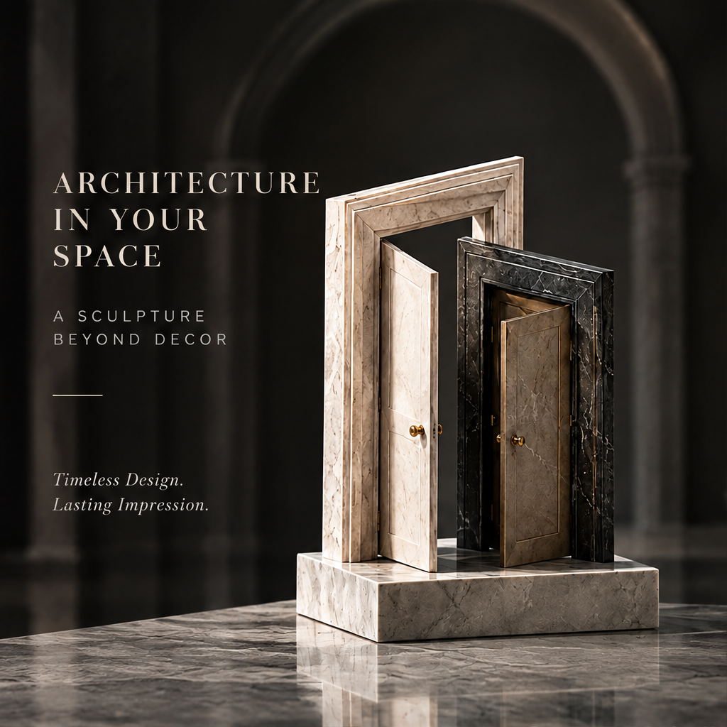 Layered Doors Marble Sculpture