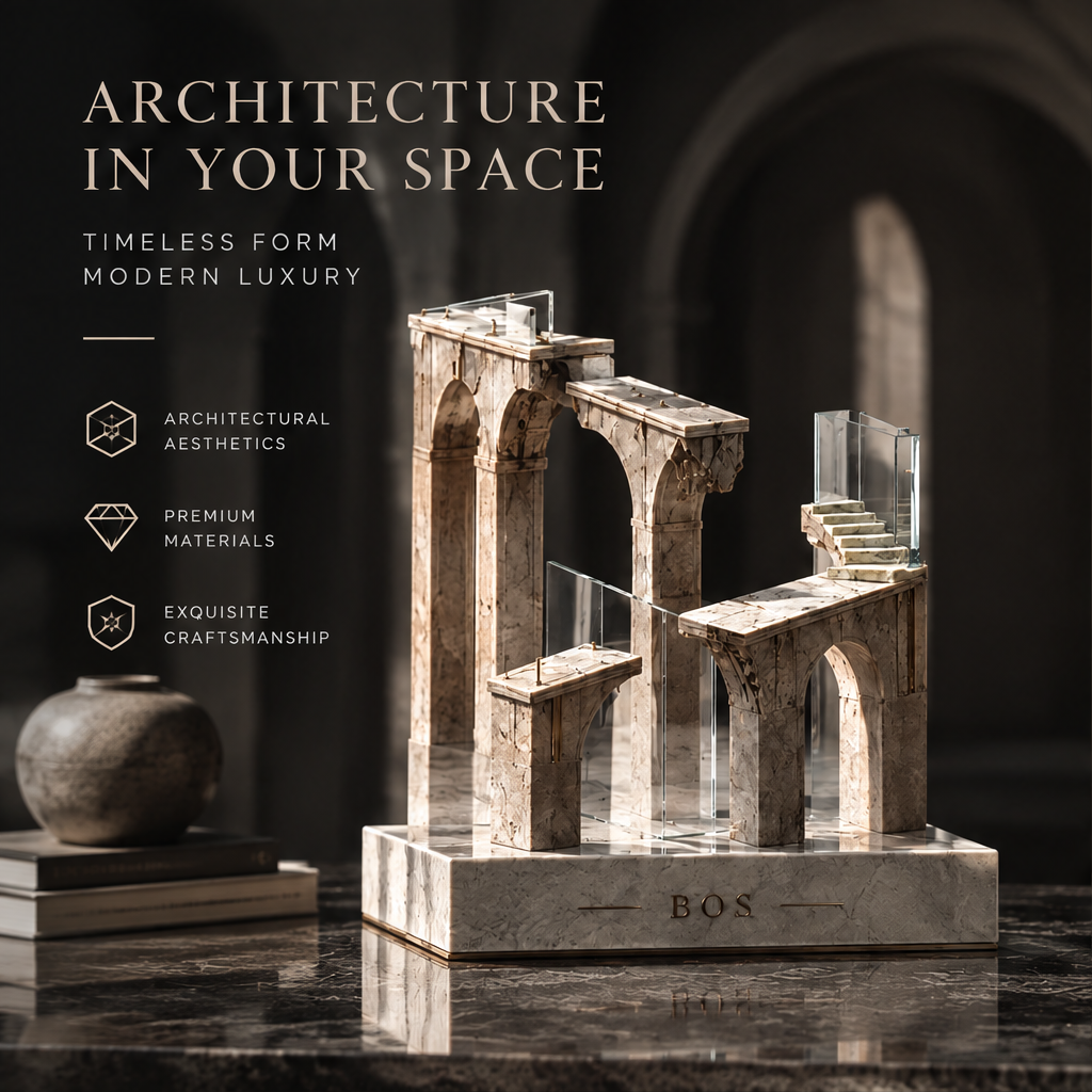 Marble Aqueduct Bridge Sculpture
