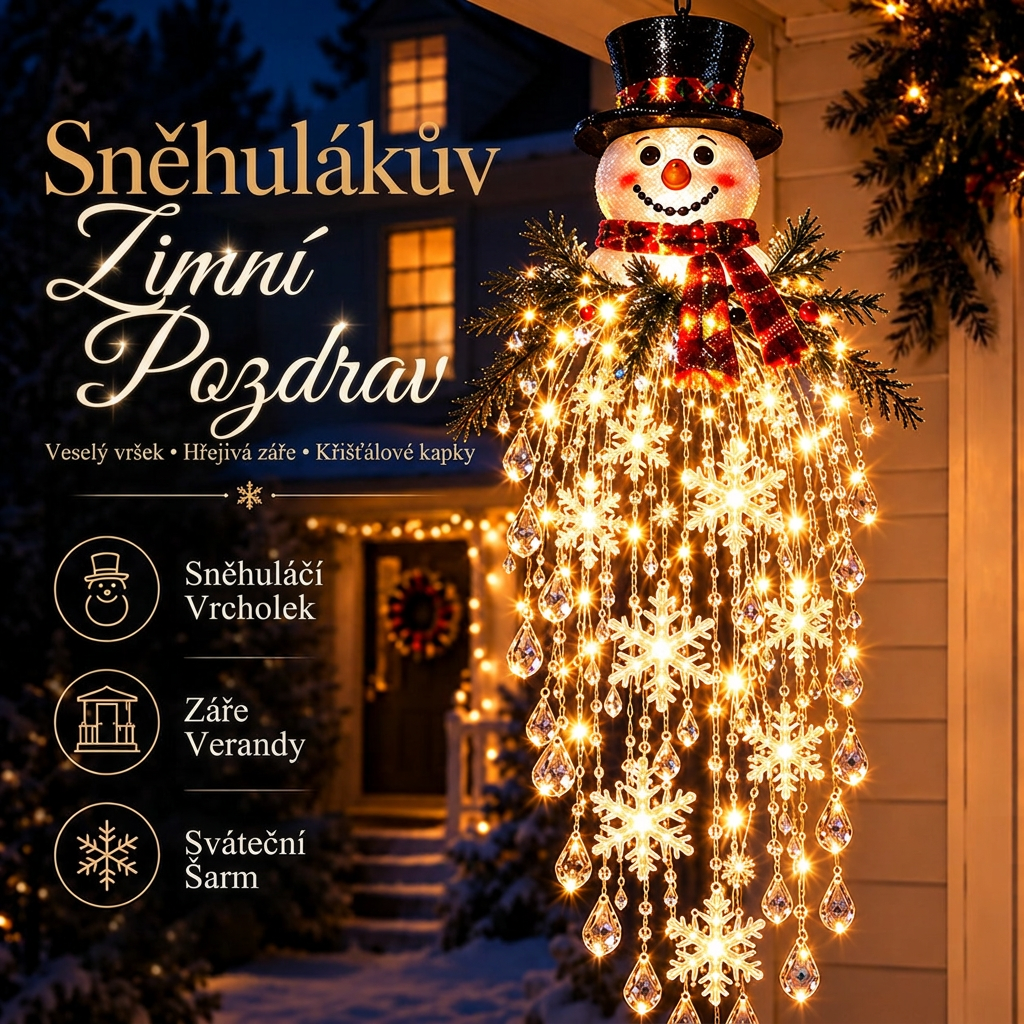 🎁 Poslední den -50% sleva ✨ Vánoční osvětlení Crystal Falls — Závěsné vločky a křišťálové LED dekorace na verandu ❄️