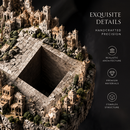 Floating City Diamond Sculpture - Architectural Art Decor