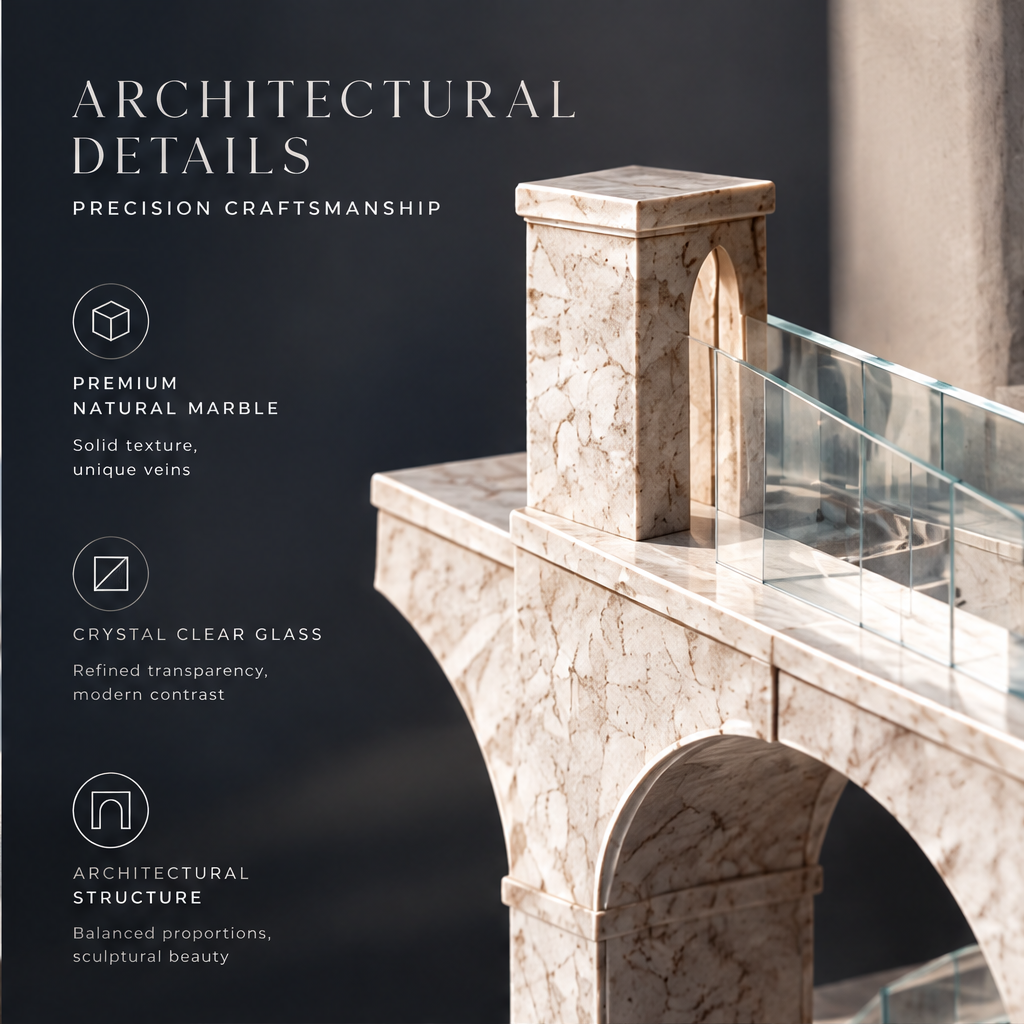 Marble Arch Staircase Sculpture with Glass Balustrades