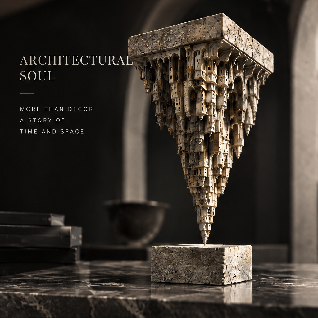 Inverted Architectural Spire Sculpture - Modern Art Decor