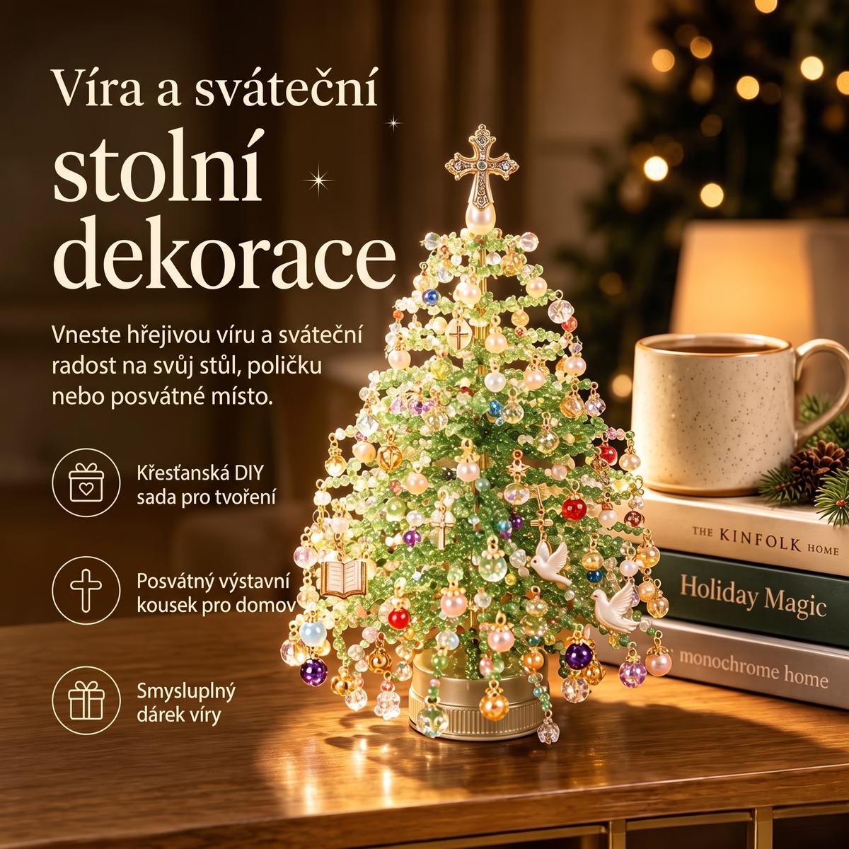 🎄 POSLEDNÍ DEN -50% SLEVA ✨  DIY Sada korálkového vánočního stromku – 5 jedinečných stylů 💎