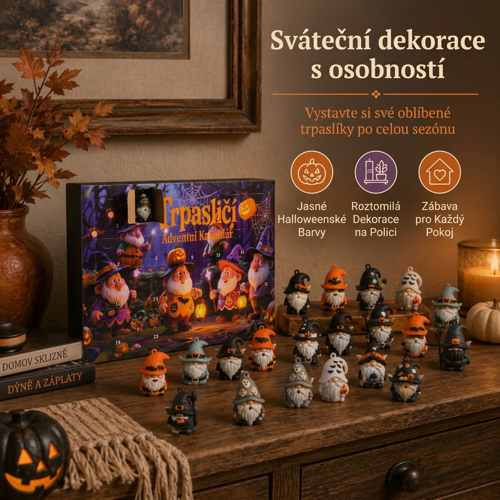 🎃 Poslední den: 50% sleva – Adventní kalendář s překvapením – 24 dní s halloweenskými skřítky 💎