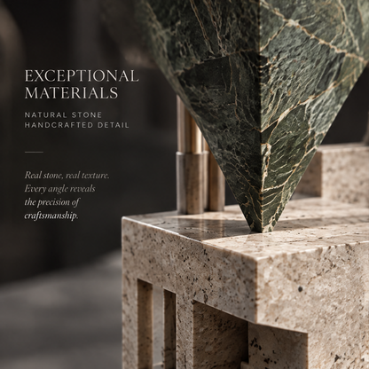 Hourglass Tower Two-Tone Stone Sculpture
