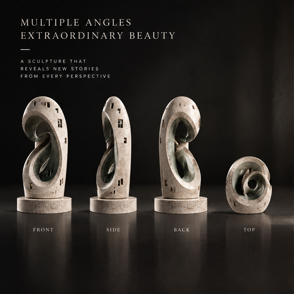 Twisted Ribbon Two-Tone Stone Sculpture