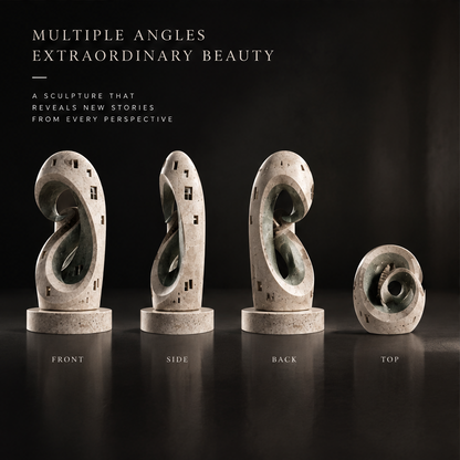 Twisted Ribbon Two-Tone Stone Sculpture
