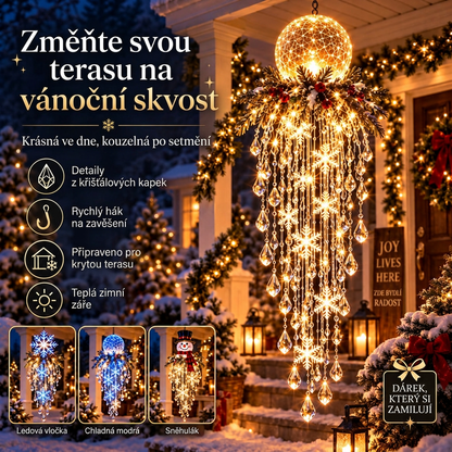 🎁 Poslední den -50% sleva ✨ Vánoční osvětlení Crystal Falls — Závěsné vločky a křišťálové LED dekorace na verandu ❄️