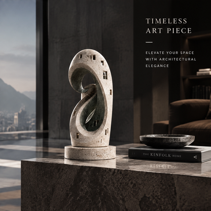 Twisted Ribbon Two-Tone Stone Sculpture