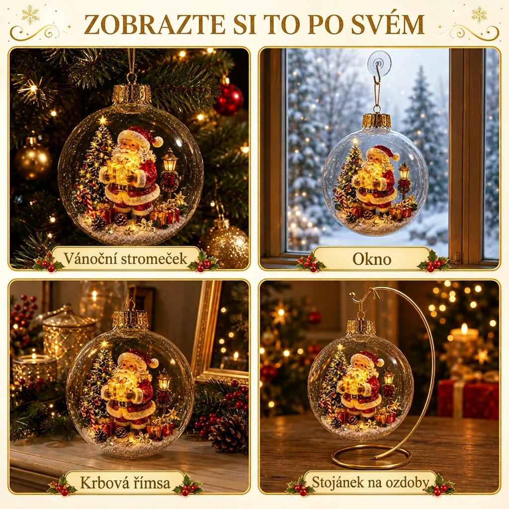 🎄 Omezená nabídka - 50% SLEVA - ✨ Svítící vánoční ozdoba s příběhem – Svítící mini sváteční scéna 🎁