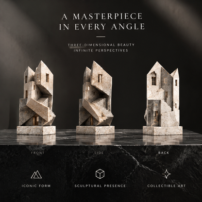 House-Form Staircase Stone Sculpture