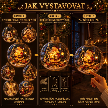 🎄 Omezená nabídka - 50% SLEVA - ✨ Svítící vánoční ozdoba s příběhem – Svítící mini sváteční scéna 🎁
