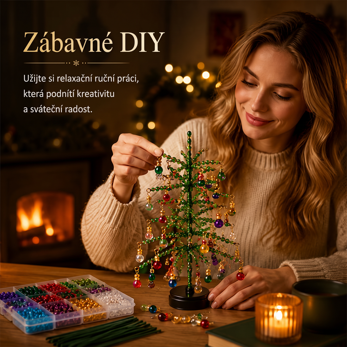 🎄 POSLEDNÍ DEN -50% SLEVA ✨  DIY Sada korálkového vánočního stromku – 5 jedinečných stylů 💎