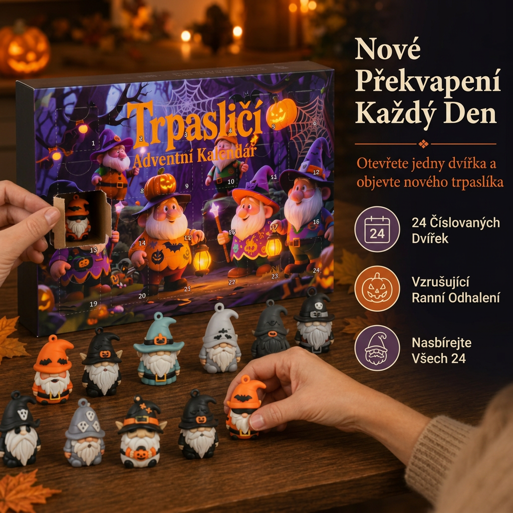 🎃 Poslední den: 50% sleva – Adventní kalendář s překvapením – 24 dní s halloweenskými skřítky 💎