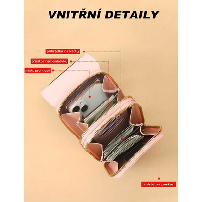 Poslední 3 hodiny: Sleva 50 %｜Novinka 2026 👑– minimalistická elegantní dámská i pánská dotyková crossbody peněženka na telefon s ochranou proti krádeži💎