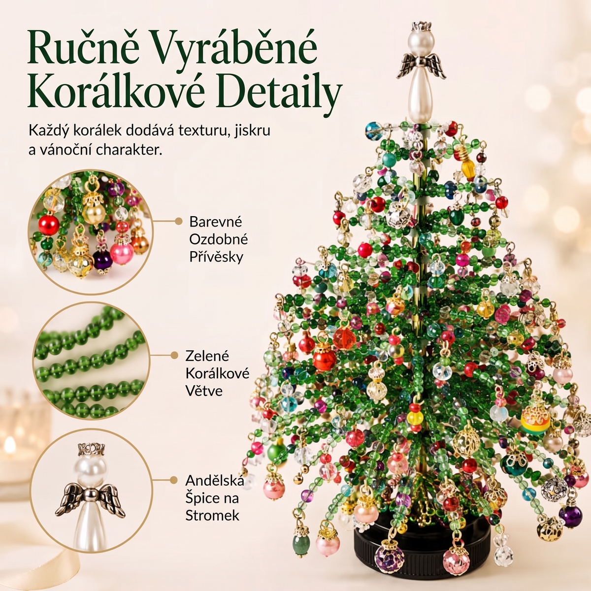 🎄 POSLEDNÍ DEN -50% SLEVA ✨  DIY Sada korálkového vánočního stromku – 5 jedinečných stylů 💎