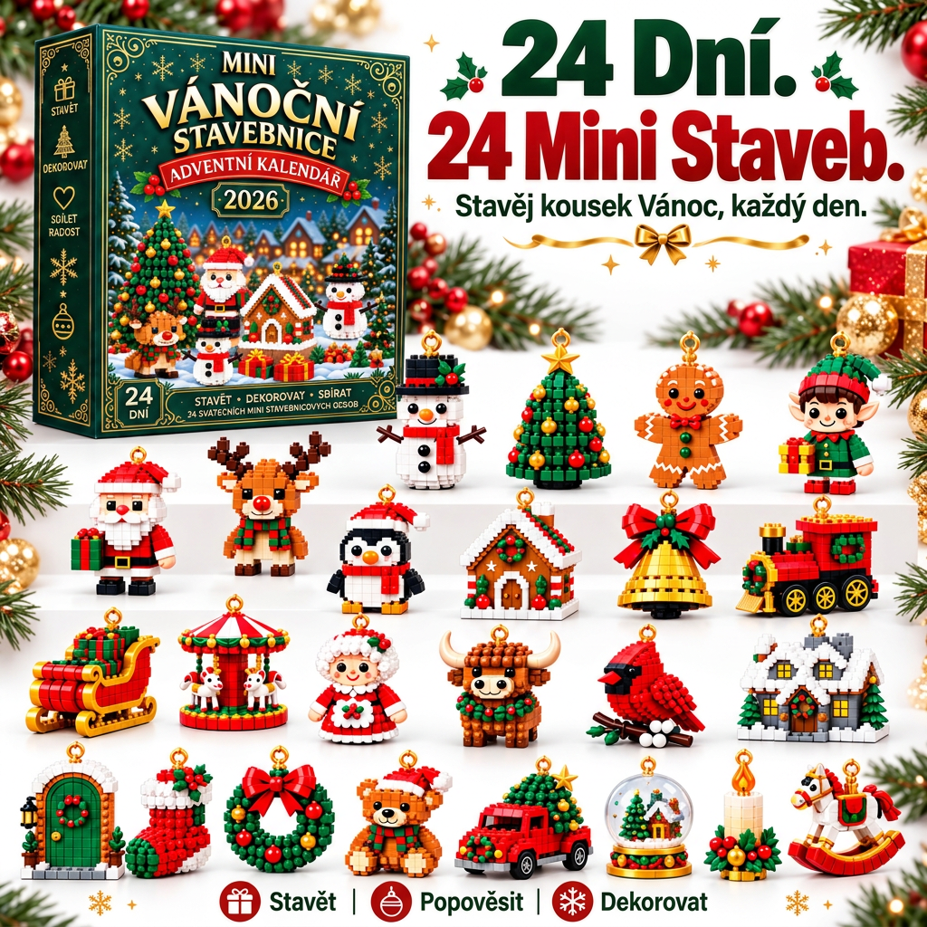 🎅🔥 POSLEDNÍ DEN: 50% SLEVA ✨ Vánoční stavebnicový adventní kalendář pro celou rodinu! 💎