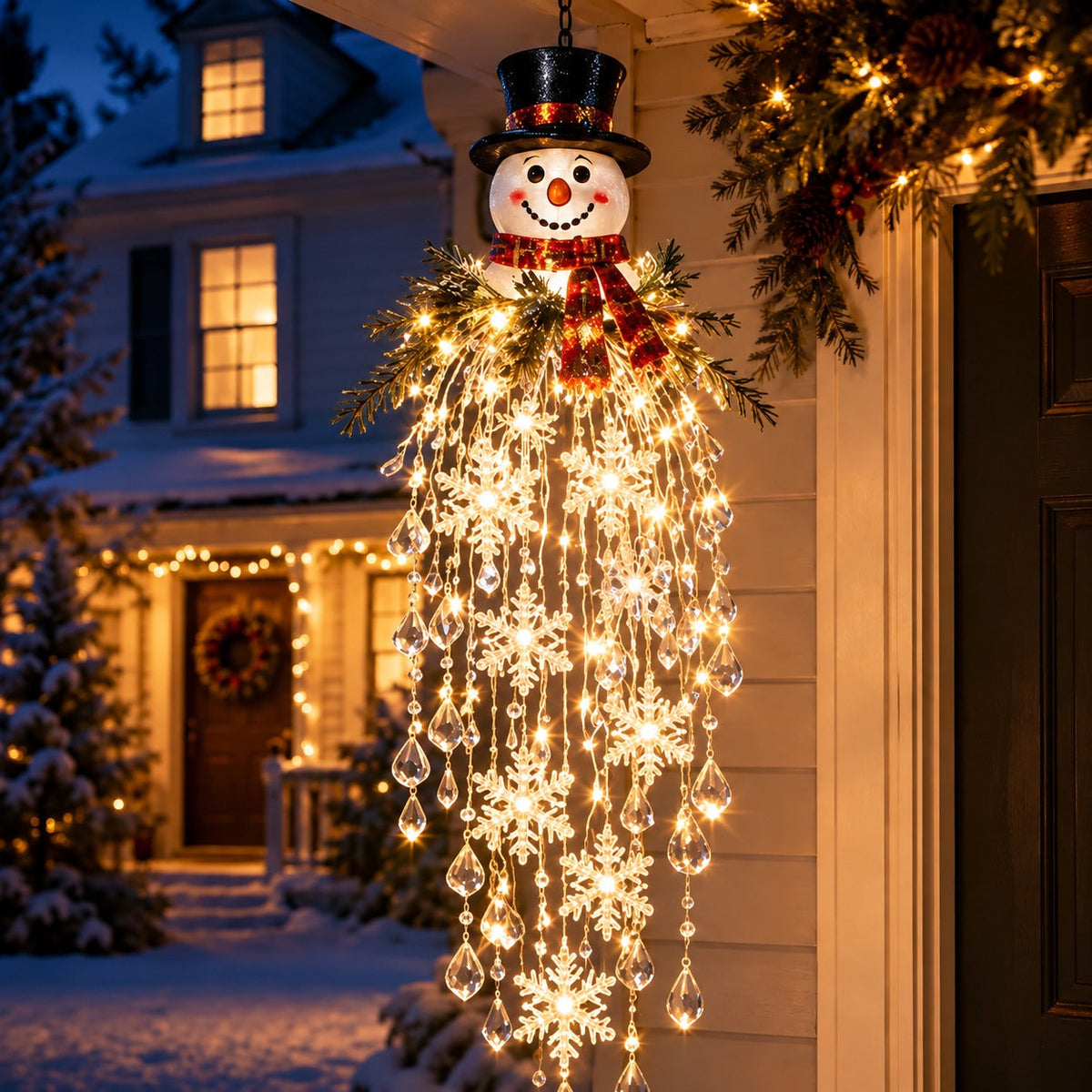 🎁 Poslední den -50% sleva ✨ Vánoční osvětlení Crystal Falls — Závěsné vločky a křišťálové LED dekorace na verandu ❄️