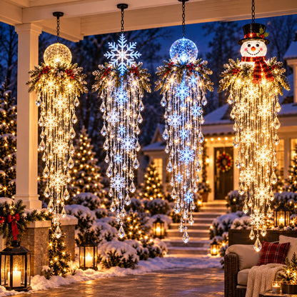 🎁 Poslední den -50% sleva ✨ Vánoční osvětlení Crystal Falls — Závěsné vločky a křišťálové LED dekorace na verandu ❄️